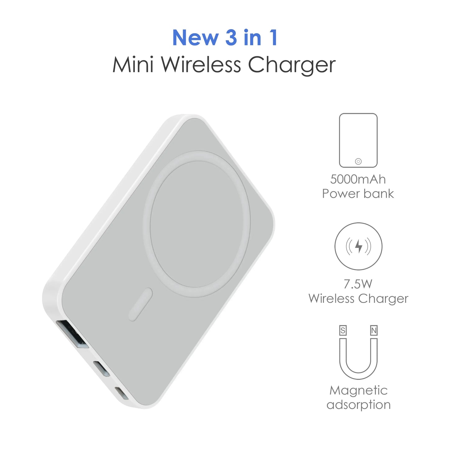 Magsafe Magnetic Wireless Portable Power Bank 5000Mah